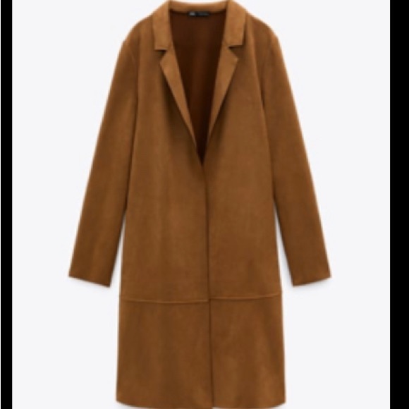 Zara Jackets & Coats Zara Faux Suede Coat Mid Camel Poshmark